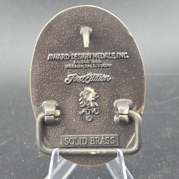 Vintage Wyoming Award Design Medals Inc First Edition Solid Brass Belt Buckle